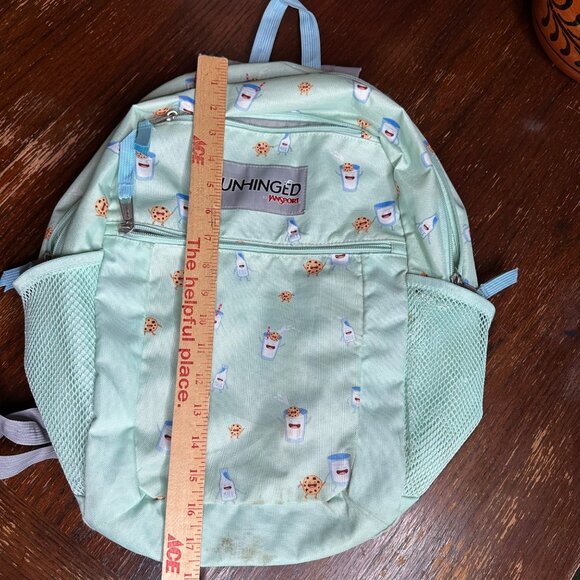 Unhinged By Jansport Mint Backpack With Milk & Cookies Print  Adjustable Straps - Picture 13 of 14